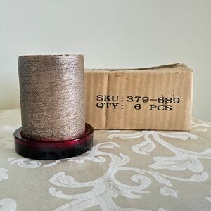 NEW Set of 6 Crate & Barrel Red Glass Pillar Candle Holders for 3" Pillars